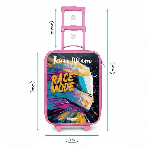 Racehelm - Abstract - Verf - Kleurrijk Kinderkoffer - Roze klein -productfoto_formaten