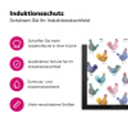 Kippen -Aquarel - Kleurrijk Inductie beschermer vinyl 3mm klein 276 -zzzzzzz-lf-ups