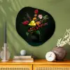 Bloemen - Vaas - Zwart Wandcirkel Organisch Plexiglas middel -sfeer2