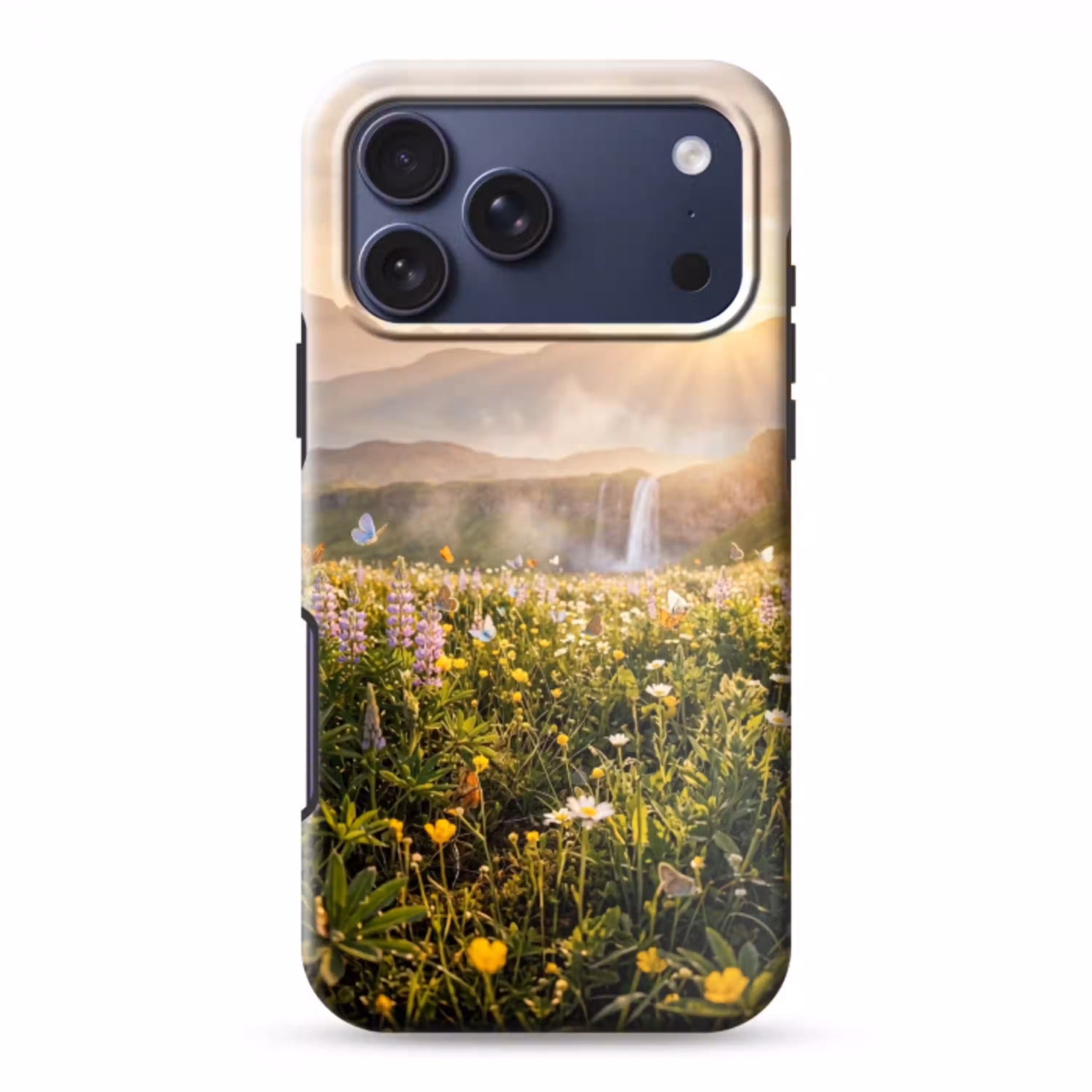 Vlinders - Waterval - Bloemenveld Toughcase MagSafe Apple iPhone 17 Pro Max klein -3d