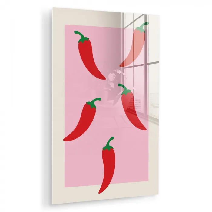 Pepers - Rood - Illustratie plexiglas 5mm klein -zzzproduct_nieuw