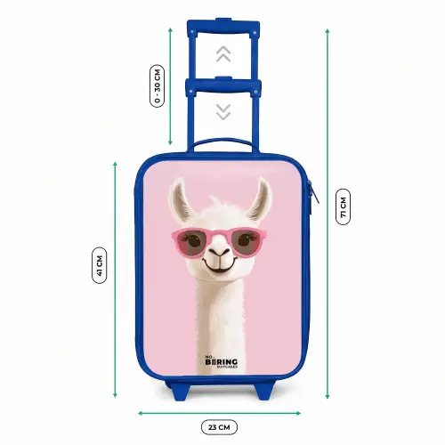 Lama - Wit - Zonnebril - Wimpers Kinderkoffer - Blauw klein -productfoto_formaten