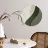 Japandi - Groen - Abstract - Modern Wandcirkel plexiglas klein -sfeer4