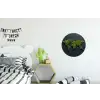 Wereldkaart - Mos -Levendig effect Wandcirkel aluminium klein -kinderkamer