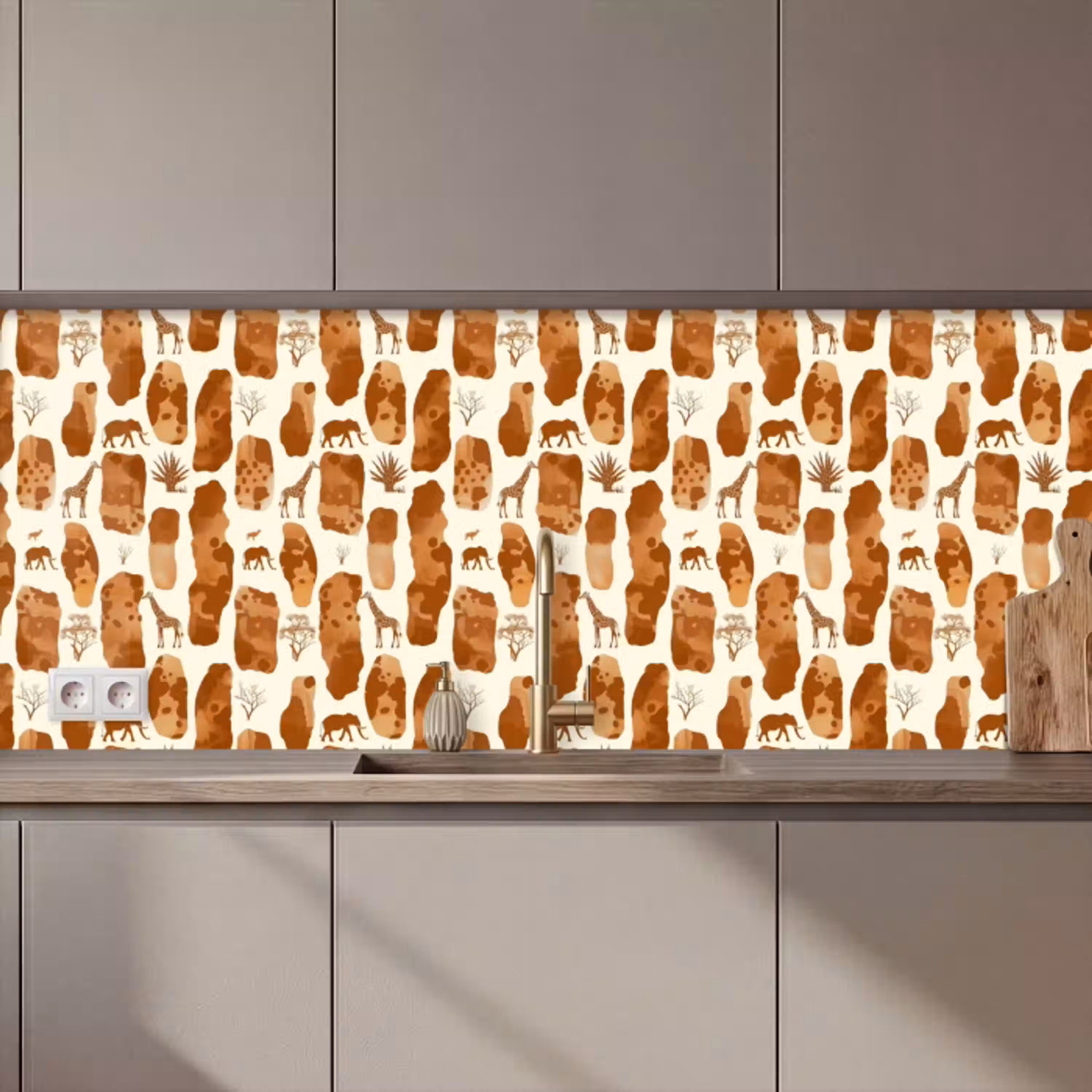 Terracotta - Safari - Dieren - Patroon keuken achterwand 2 middel 871 zz_3dshopping