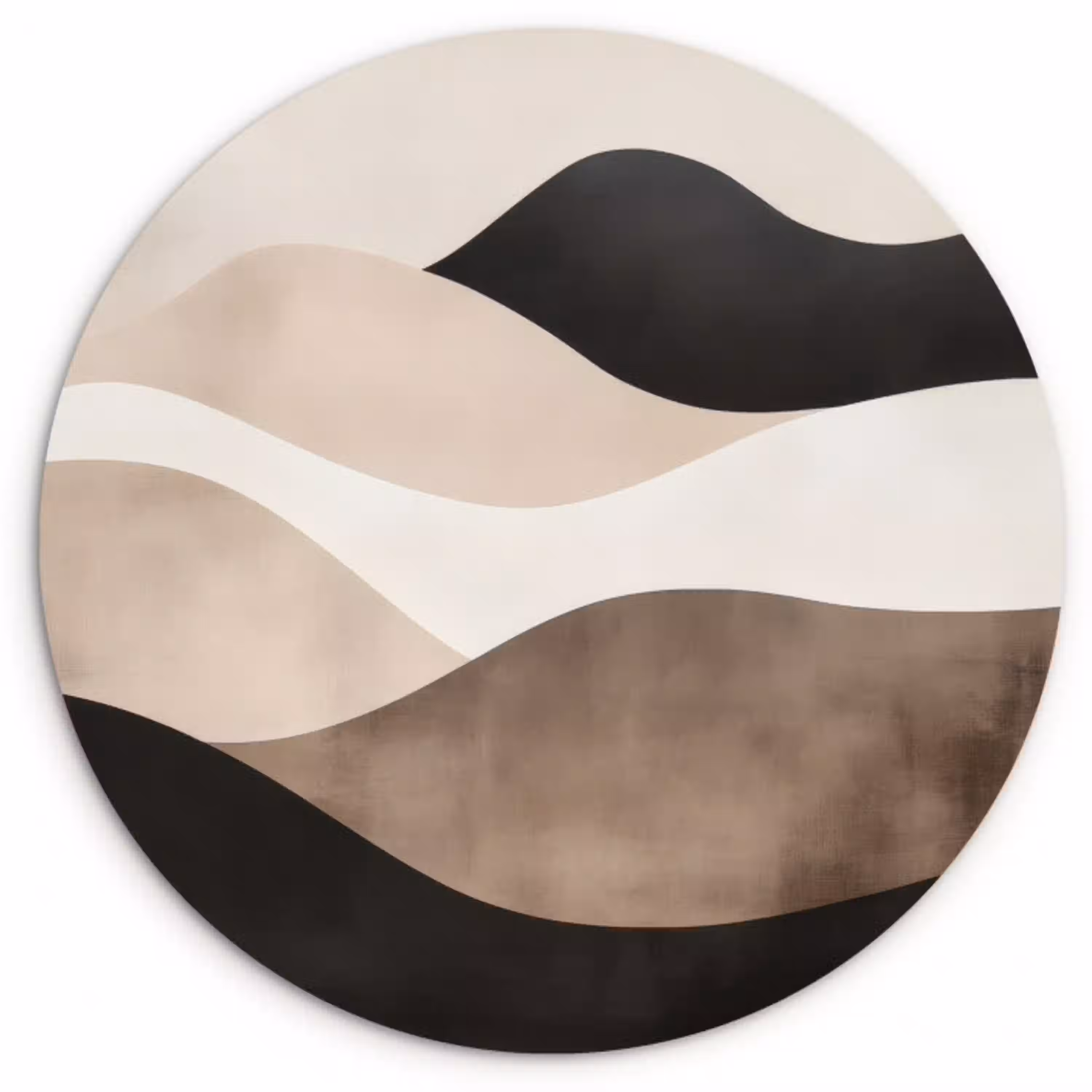 Abstract - Landschap - Golven - Crèmekleur Wandcirkel plexiglas klein -3d
