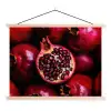 Granaatappel - Rood - Fruit textielposter latten blank klein -3d