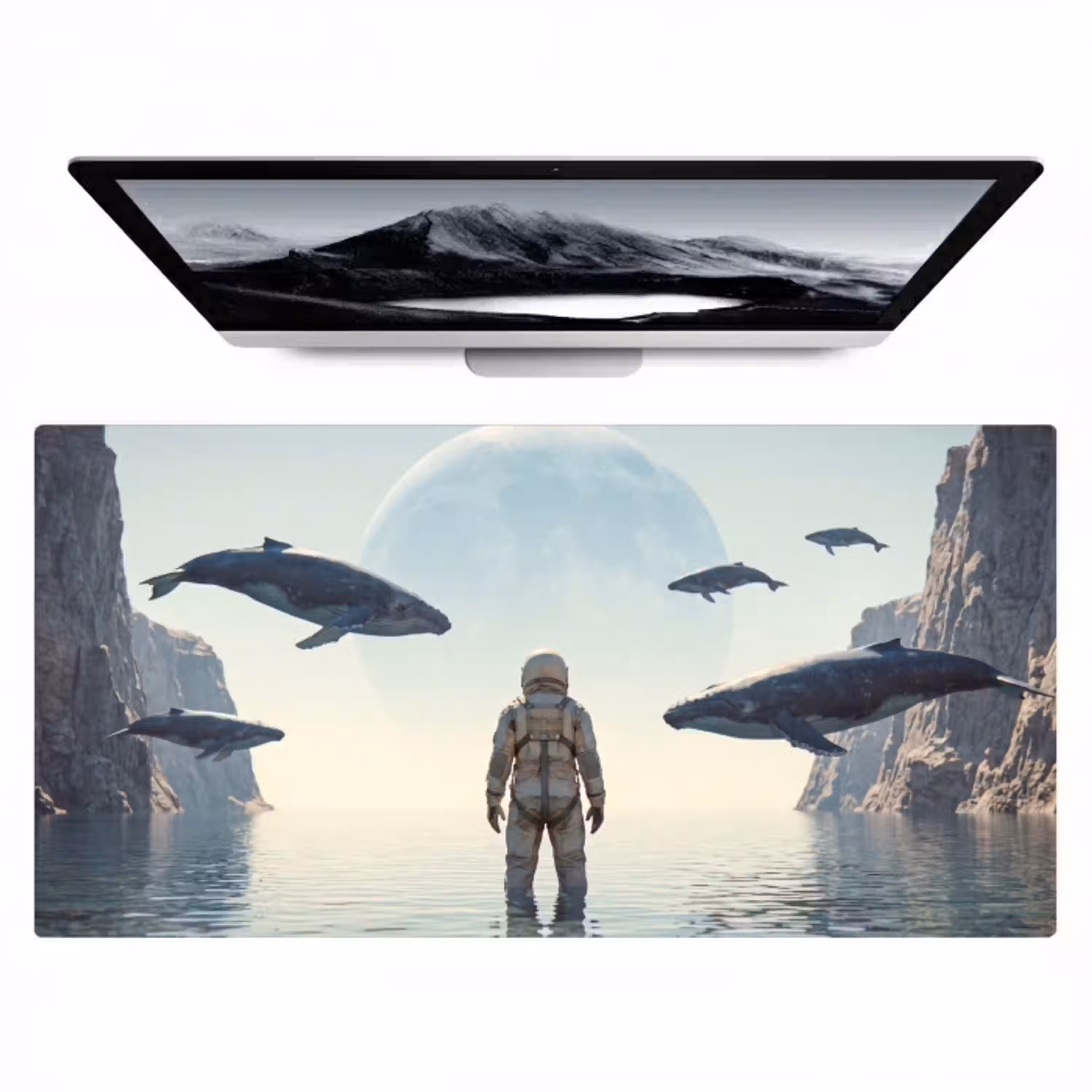 Ruimtevaarder - Walvis - Fantasie Muismat XXL klein -zzz3d