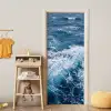 Golven - Oceaan - Blauw deurposter klein -sfeer4