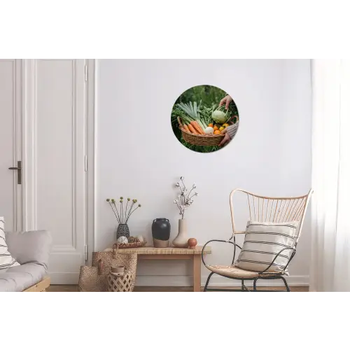 Veld - Groenten - Biologisch - Oogst Wandcirkel aluminium klein -woonkamer
