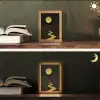 Rivier - Goud - Maan - Vogels Light Box met kabel (Tafellamp) klein -sfeer3