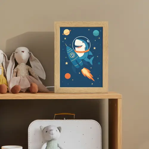 Raket - Haai - Ruimte Light Box met kabel klein -sfeer2_kind