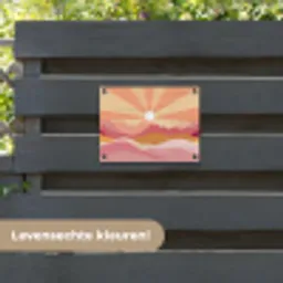 Bergen - Abstract - Zonnestralen - Roze tuinposter los doek klein -sfeer3