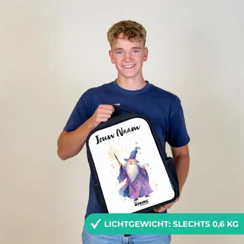 Oude tovenaar met staf Rugzak - Zwart middel -sfeer7_NL