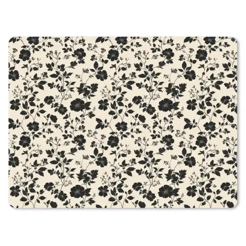 Bloemen - Dessin - Zwart muismat rubber klein 262 -3d