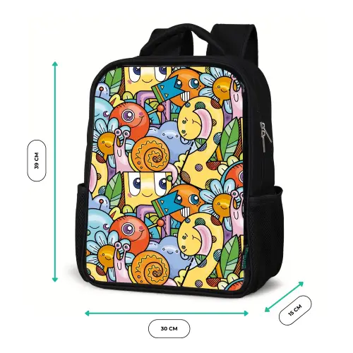 Monster met Stippen Rugzak - Zwart middel -productfoto_formaten