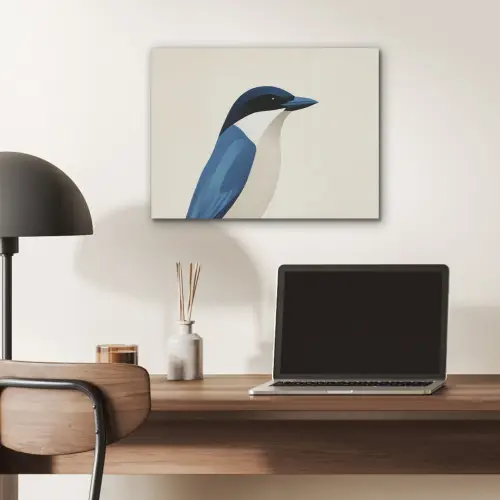 Illustratie - Blauw - Vogel PET vilt klein -sfeer5