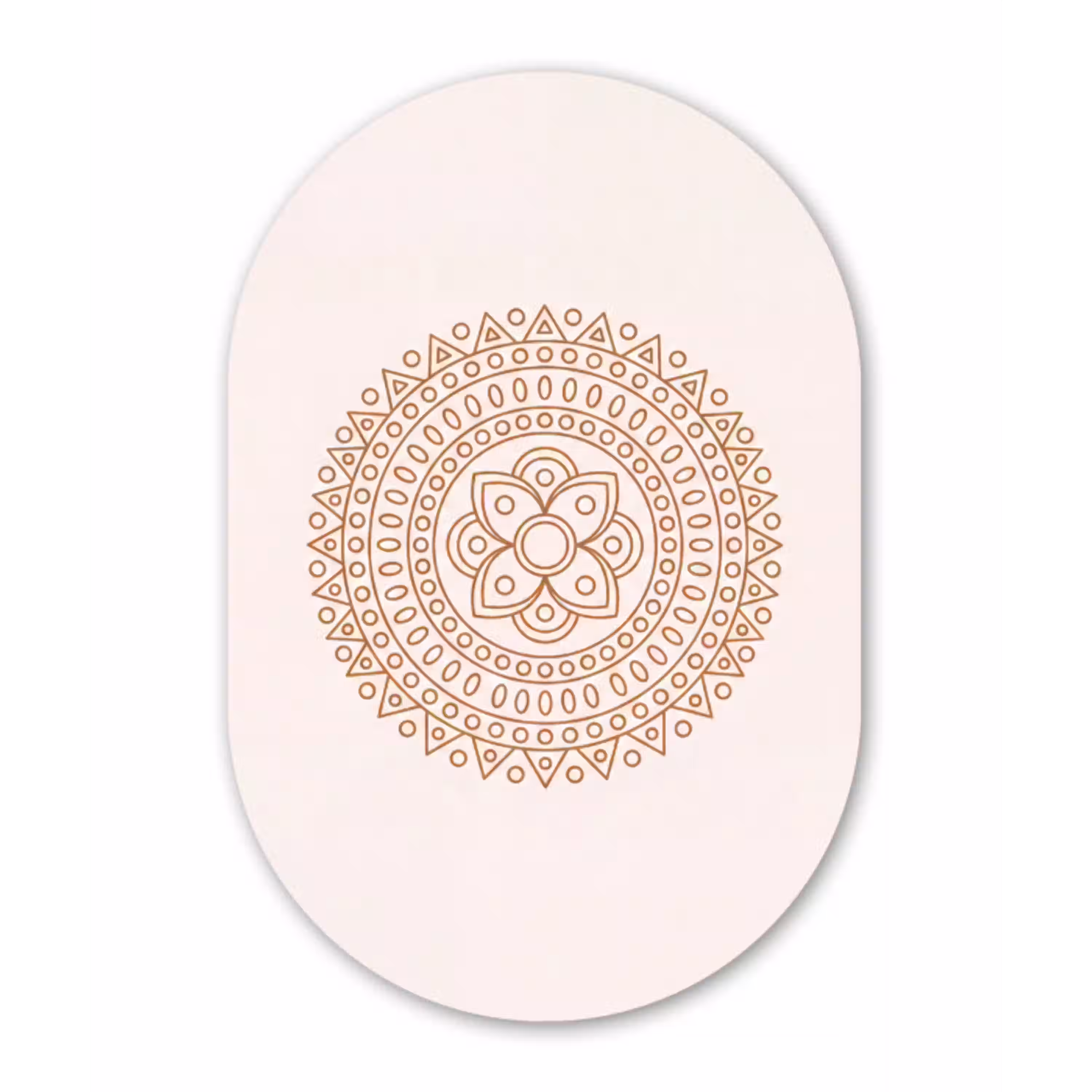 Mandala - Geometrisch - Abstract - Oosters - Bruin Wandcirkel Ovaal Aluminium middel -3d