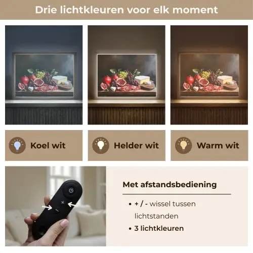 Borrelplank - Stilleven - Vintage Light Box met batterij (Wandlamp) middel -USP_lichtkleurNL