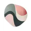 Abstract - Golven - Sierlijk - Roze Wandcirkel Organisch Aluminium middel -3d