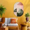 Cirkel - Abstract - Roze Wandcirkel Ovaal Glas middel -sfeer4