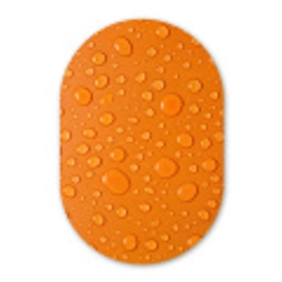 Water - Druppels - Oranje Wandcirkel Ovaal Forex klein -3d