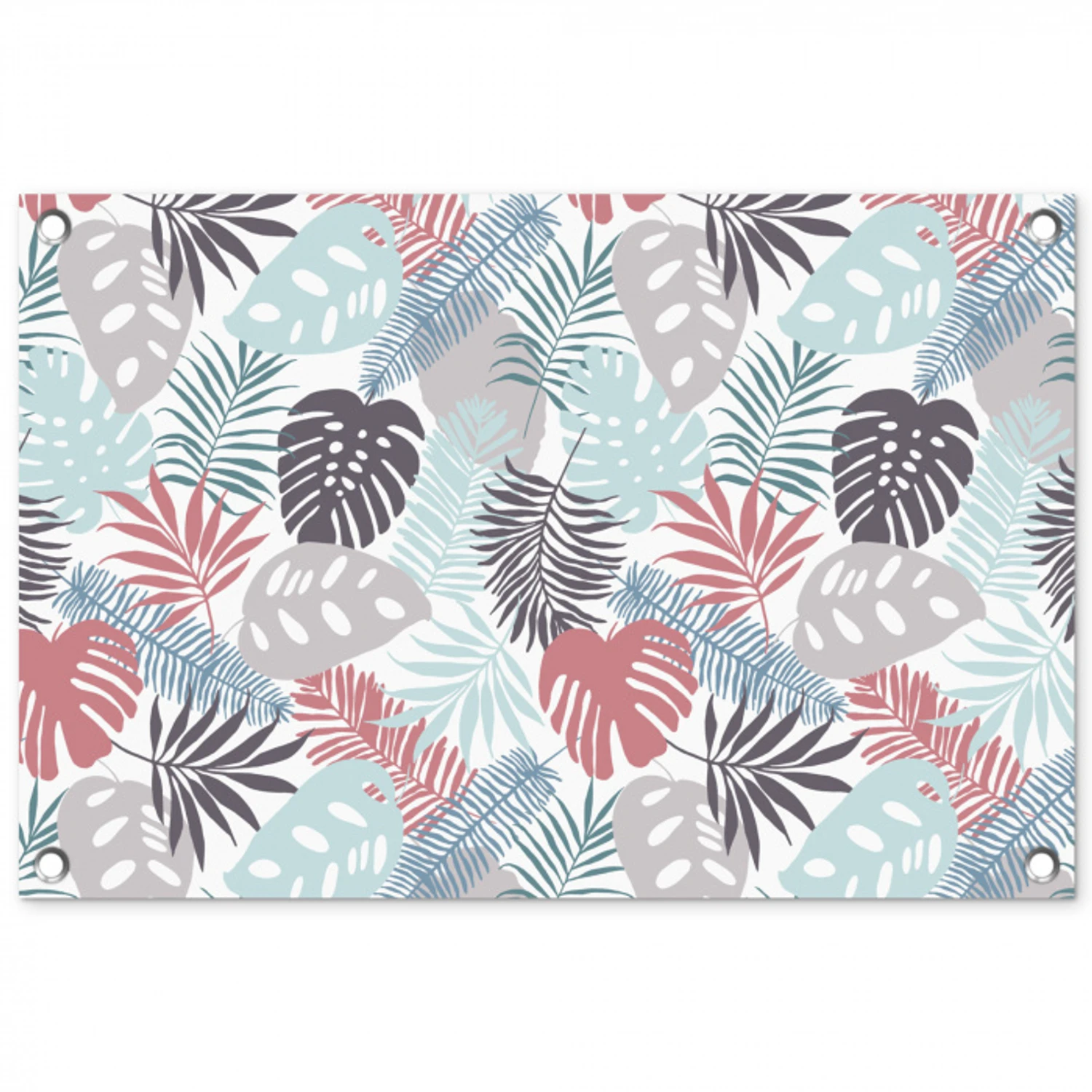 Bladeren - Jungle - Pastel - Tropisch tuinposter los doek klein -3d