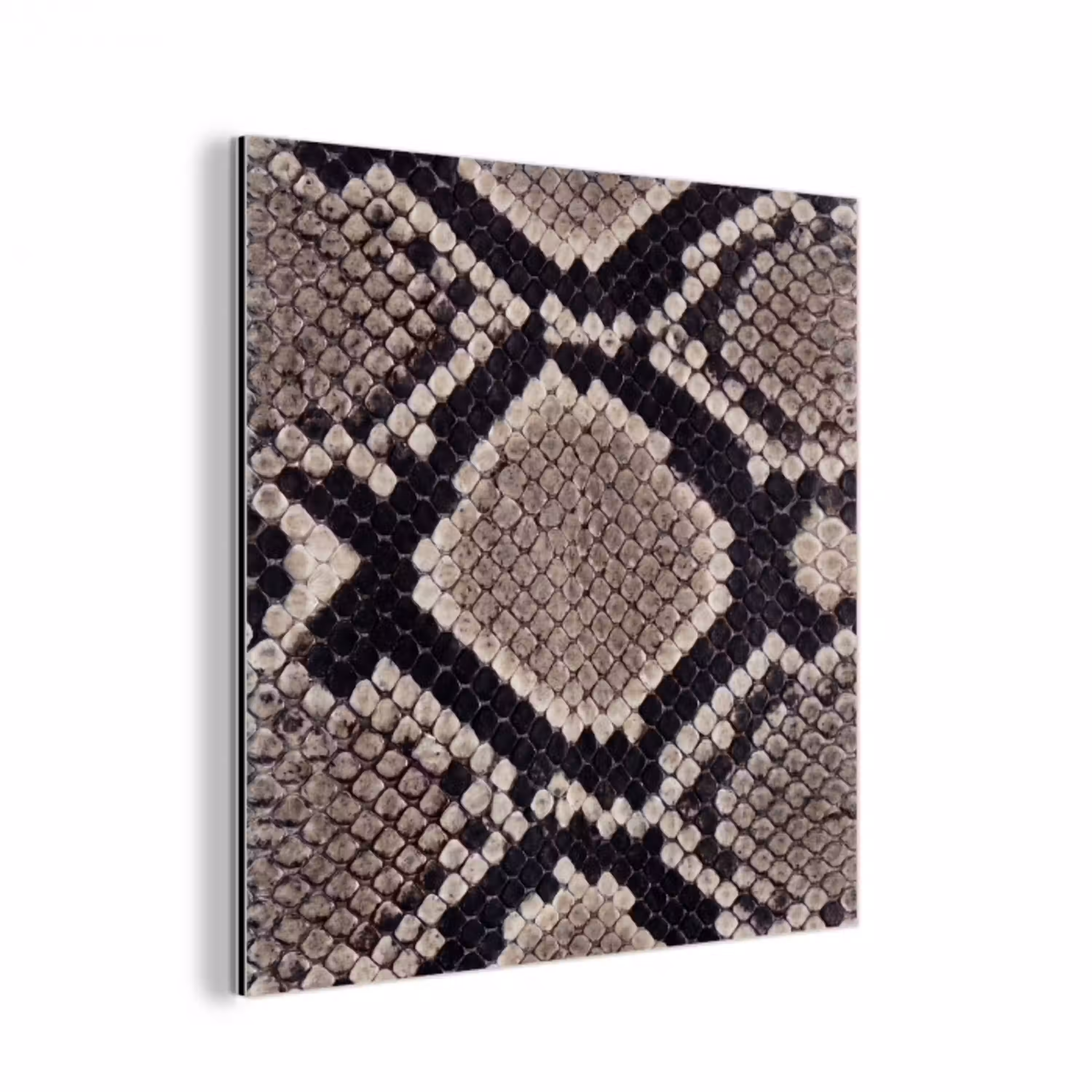 Slangenleer - Patroon - Beige aluminium wit klein -3d