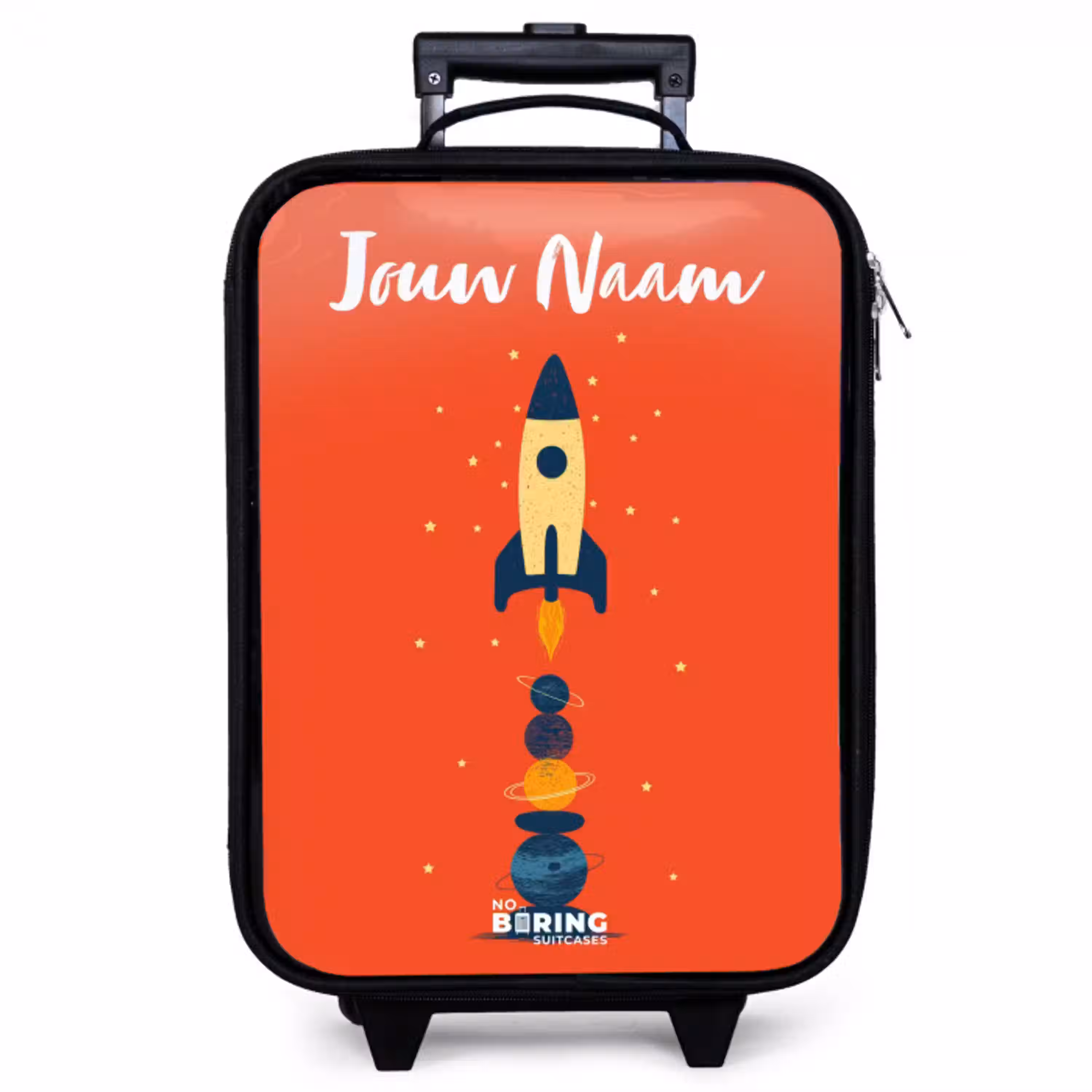 Raket - Sterren - Planeten Kinderkoffer - Zwart klein -zzz_website3d