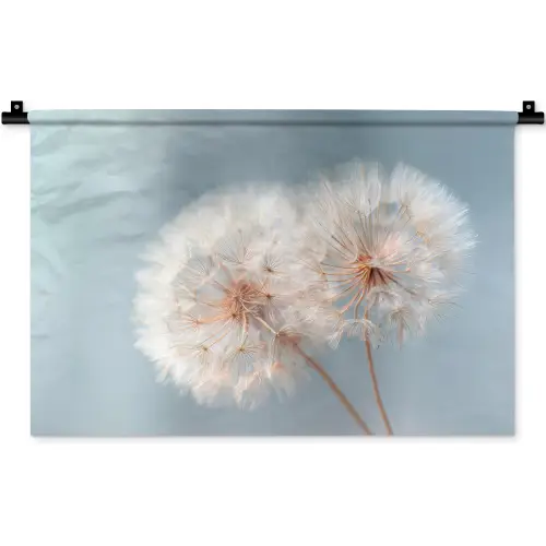 Paardenbloemen - Pluisjes - Wit Wandkleed katoen klein -zz3d