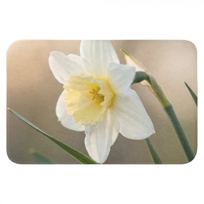 Narcis - Bloem - Minimalistisch Badmat klein -3d
