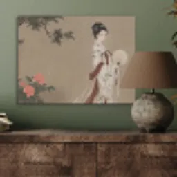 Vrouw - Azië - Kunst - Beige PET vilt klein -sfeer2