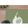 Vijgen - Minimalistisch - Getekend - Mosgroen muismat rubber klein -closeup