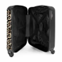 Dierenprint - Bruin - Panter NBS - Handbagage koffer - Unisex middel -binnenkant
