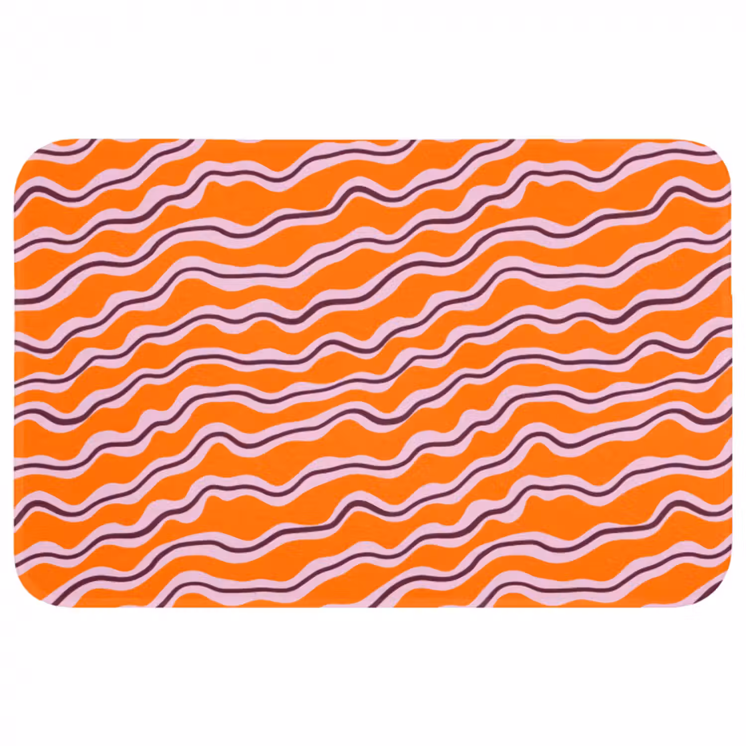 Badematte - Retro - Gewellt - Orange