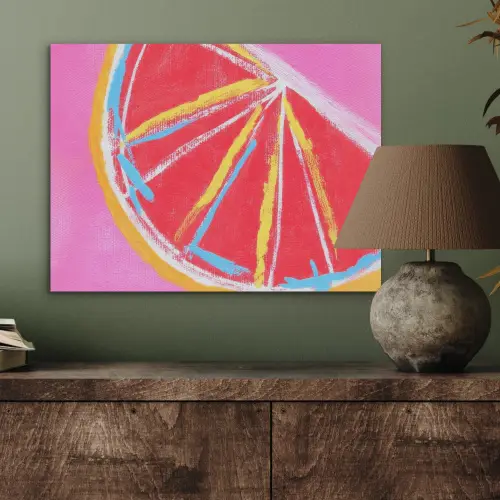 Grapefruit - Geschilderd - Roze - Strepen PET vilt klein -sfeer2