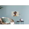 Vrouw - Zonnebril - Vlinder - Bloemen Muursticker klein -plant