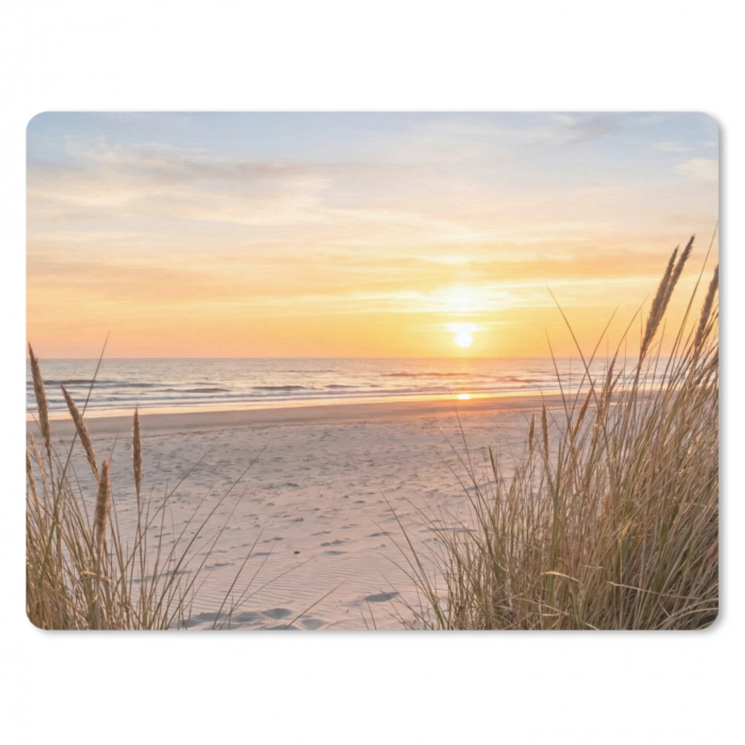 Zonsondergang - Duinen - Zee muismat rubber klein -3d