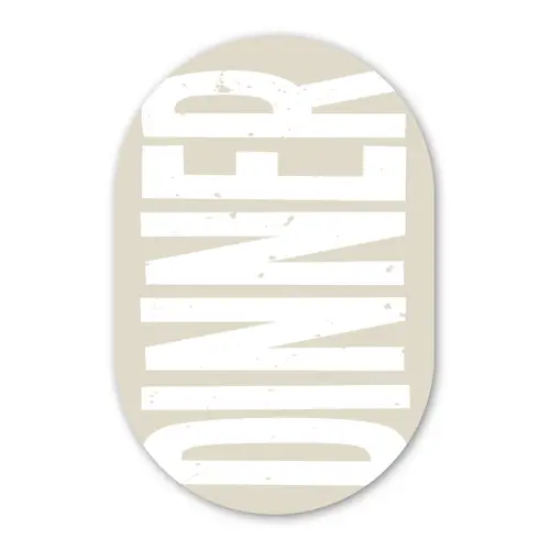Vintage - Beige - Japandi - Wit Wandcirkel Ovaal Glas middel -3d