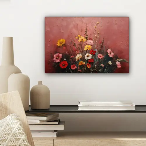 Bloemenboeket - Fijne details - Roze canvas 2cm klein -sfeer6