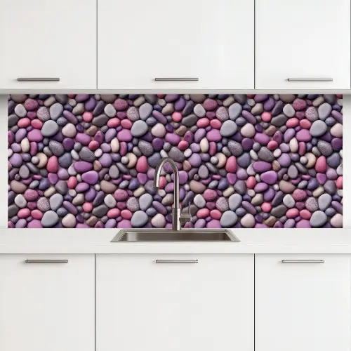 Kiezels - Paars - Roze keuken achterwand 2 middel 871 -3d