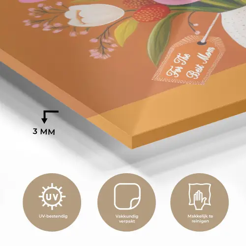 Vaas - Bloemen - Oranje plexiglas 5mm klein -sfeer2