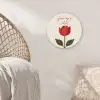 Roos - Rood - Bloem - Valentijn Wandcirkel kunststof plaat 5mm dik klein -sfeer5