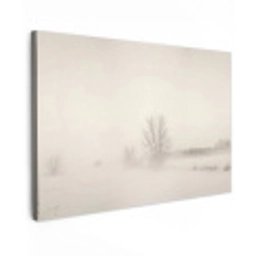 Boom - Mist - Sneeuw - Winter - Minimalistisch canvas 2cm klein -z3d