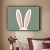Hazen - Oren - Roze Textielframe zwart klein -sfeer1