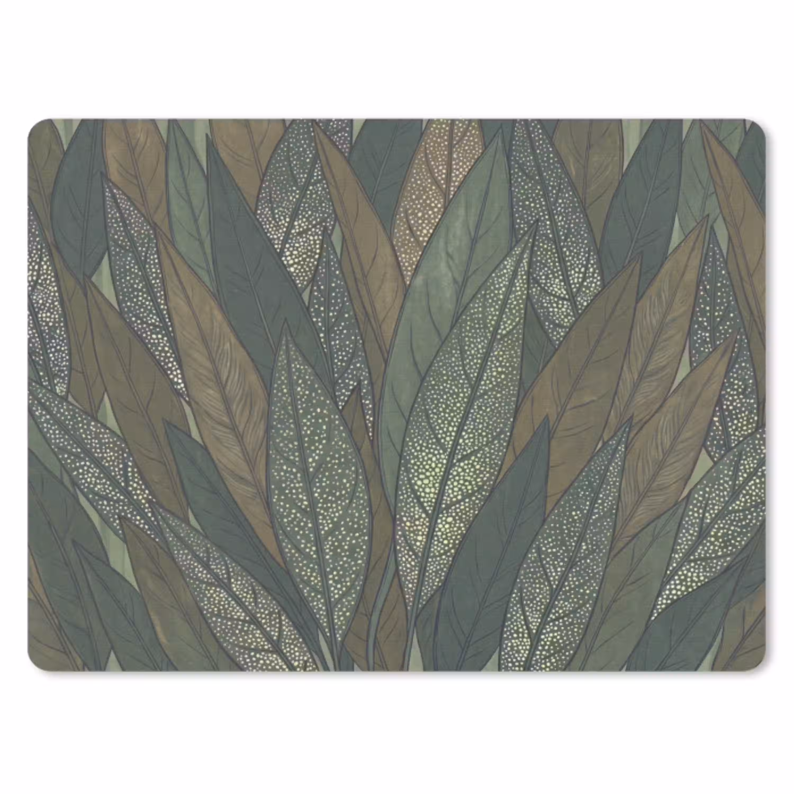 Bladeren - Patroon - Gestippeld - Natuur - Groen muismat rubber klein -3d