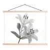 Lelies - Elegant - Zwart - Wit textielposter latten blank klein -3d