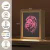 Leeuw - Zwart - Roze - Neon Light Box met kabel (Tafellamp) klein -USP_NL