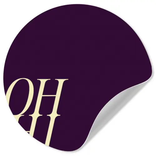 Oh hi - Paars - Cursief Wandcirkel behangsticker klein -3d