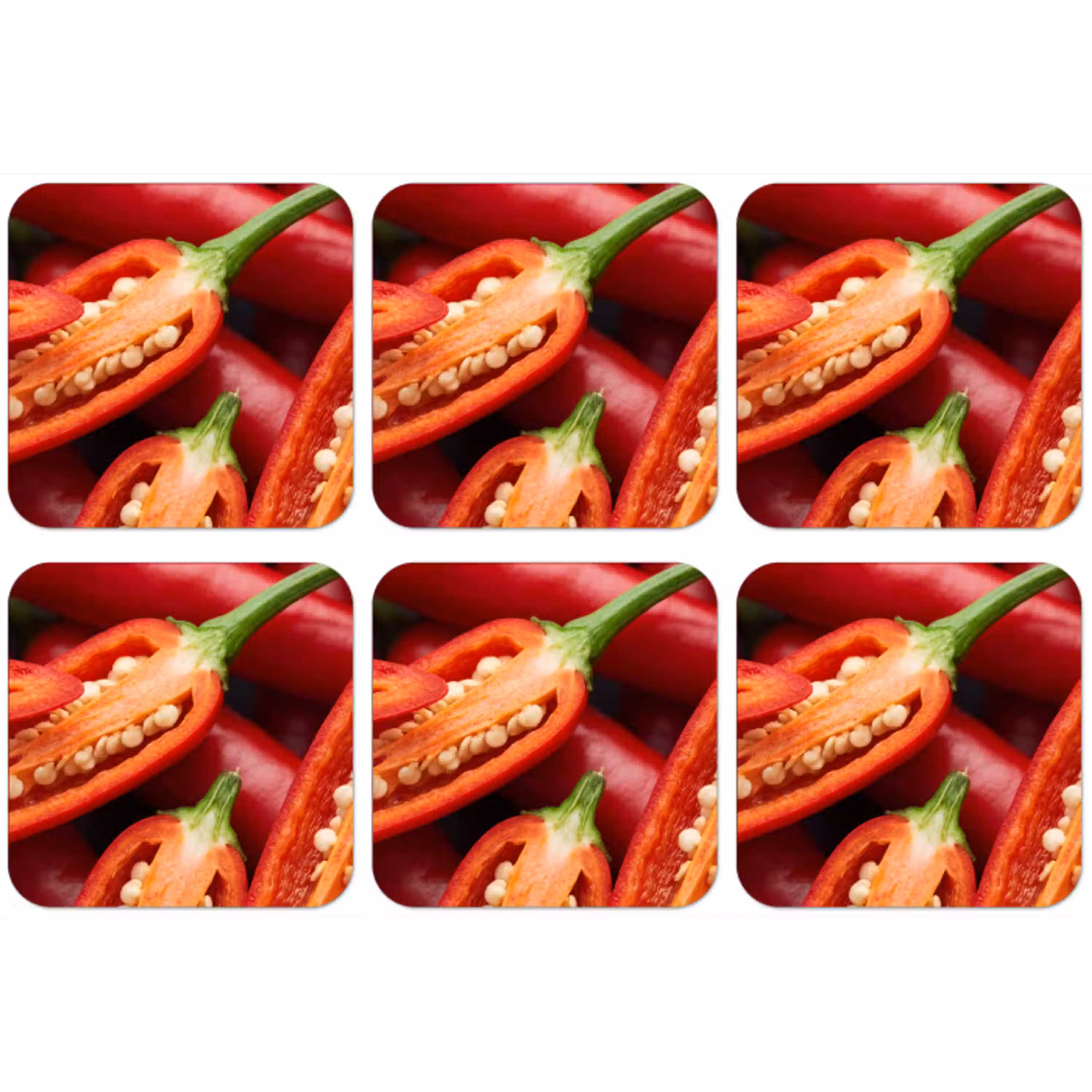 Chilipeper - Open - Rood onderzetter kurk middel -zkaufland3dotto